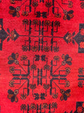 23753- Khal Mohammad Afghan Hand-Knotted Authentic/Traditional/Rug/Size/: 7'10" x 5'8"
