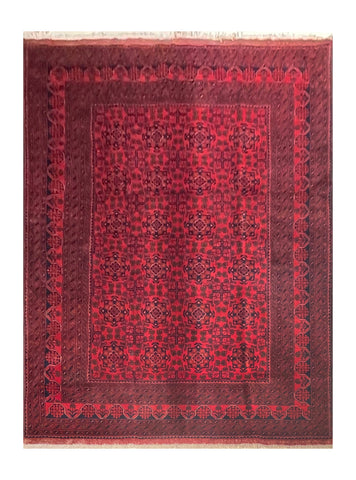 23759- Khal Mohammad Afghan Hand-Knotted Authentic/Traditional/Rug/Size: 7'8" x 5'8"