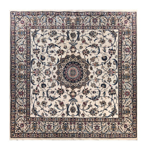 23887 - Nain Hand-knotted Persian Rug/Carpet Traditional Authentic/ Size : 8'4" x 8'2"