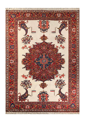 23897 - Bakhtiar Hand-Knotted/Handmade Persian Rug/Carpet Traditional Authentic / Size: 9'10" x 6'7"