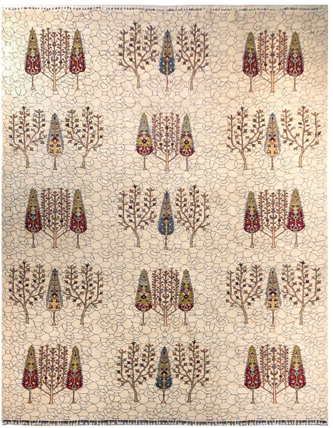 23930 - Royal Chobi Ziegler /Afghan /Hand-Knotted / Contemporary / Traditional / Size: 11'8" x 9'1"