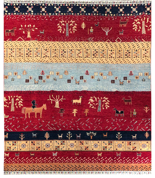 23914 - Royal Chobi Ziegler Afghan Hand-Knotted Contemporary/Traditional/Size: 9'7" x 8'1"