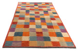 23980 - Kelim Hand-Woven/Flat-Weaved/Afghan Kelim /Carpet Modren/Nomadic Authentic/Size: 9'10" x 6'7"