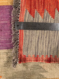 23980 - Kelim Hand-Woven/Flat-Weaved/Afghan Kelim /Carpet Modren/Nomadic Authentic/Size: 9'10" x 6'7"