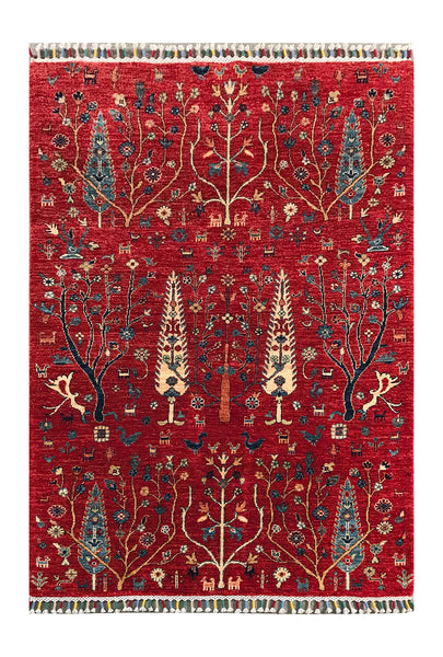 24126- Royal Chobi Ziegler Afghan Hand-Knotted Contemporary/Traditional/Size: 5'7" x 3'9"