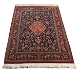24114 -Ghom Hand-knotted/Handmade Persian Rug/Carpet Traditional Authentic/Size: 5'1" x 3'7"