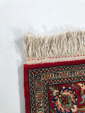24114 -Ghom Hand-knotted/Handmade Persian Rug/Carpet Traditional Authentic/Size: 5'1" x 3'7"