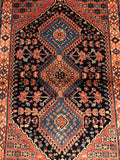 24119- Yalameh Hand-Knotted/Handmade  Persian Rug/Carpet Traditional Authentic Size: 4'1" x 2'8"