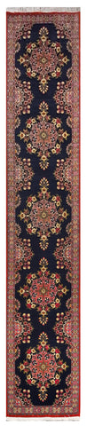 23891- Ghom Persian Hand-knotted Authentic/Traditional Carpet/Wool/ Rug/ Size: 13'9" x 2'10"
