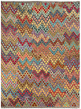 23938 - Kelim Hand-Woven/Flat-Weaved/Afghan Kelim /Carpet Modern/Nomadic Authentic/Size: 9'8" x 7'0"