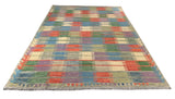 23981 - Kelim Hand-Woven/Flat-Weaved/ Afghan Kelim/Carpet Modren/Nomadic Authentic/Size: 9'7" x 6'9"