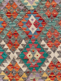 24021 - Kelim Hand-Woven/Flat-Weaved Afghan Kelim/Carpet Modren/Nomadic Authentic/Size: 13'0" x 10'0"