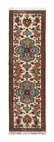 24121 -Ghom Hand-knotted/Handmade Persian Rug/Carpet Traditional Authentic/ Size: 4'5" x 1'1"
