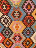 24015 - Kelim Hand-Woven/Flat-Weaved Afghan Kelim/Carpet Modren/Nomadic Authentic/Size: 11'1" x 8'7"