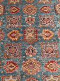 23936- Kazak Afghan Hand-knotted Contemporary/Nomadic/Tribal Carpet/Rug/ Size: 10'7" x 8'2"