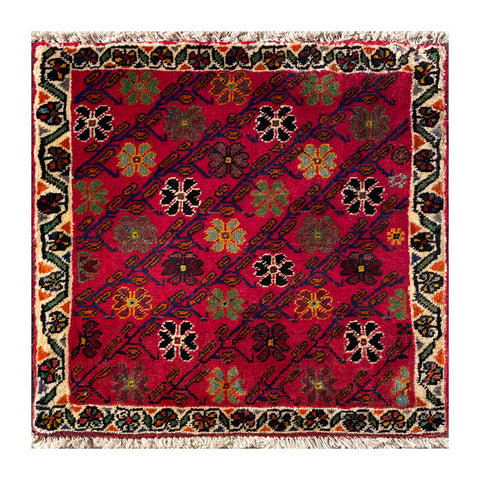 24472-Ghashgai Hand-Knotted/Handmade Persian Rug/Carpet Tribal/ Nomadic Authentic/Size: 1'10" x 1'10"