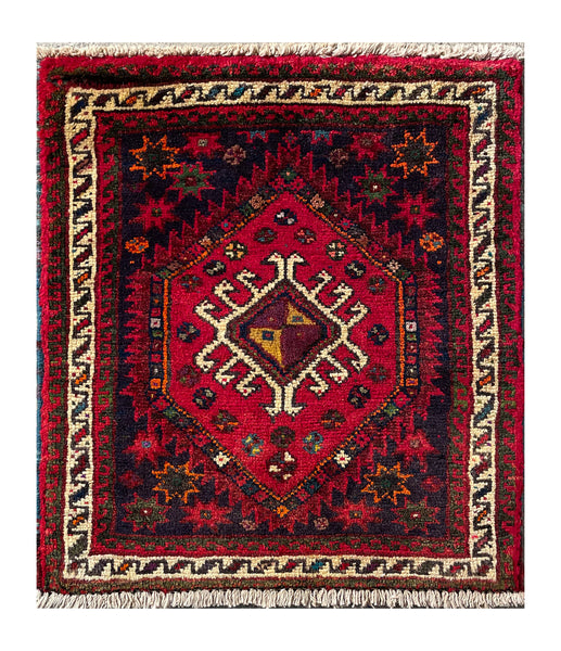 24517-Ghashgai Hand-Knotted/Handmade Persian Rug/Carpet Tribal/ Nomadic Authentic/Size: 2'0" x 1'10"